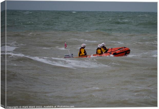 Hastings Inshore Lifeboat. Canvas Print by Mark Ward