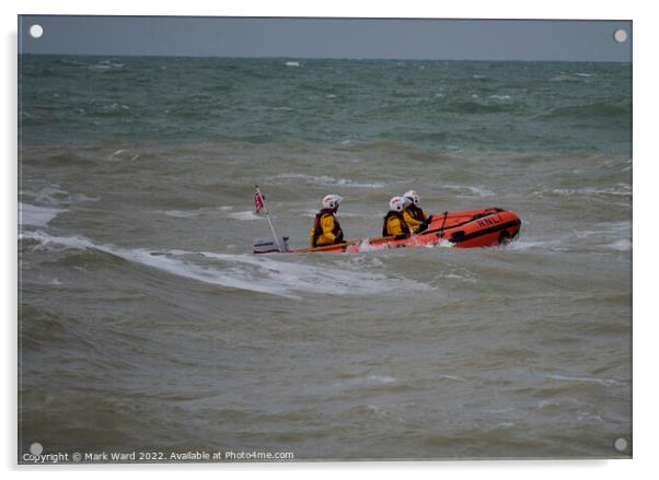 Hastings Inshore Lifeboat. Acrylic by Mark Ward