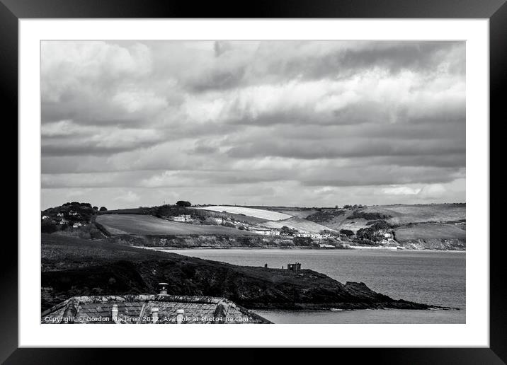 The Roseland Peninsula, Cornwall, Monochrome Framed Mounted Print by Gordon Maclaren