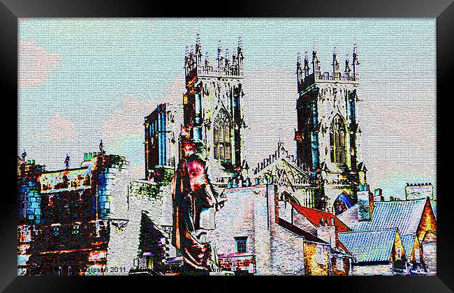 York Minster Cityscape Framed Print by Robert Gipson