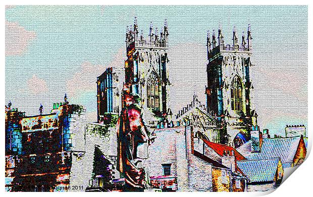 York Minster Cityscape Print by Robert Gipson