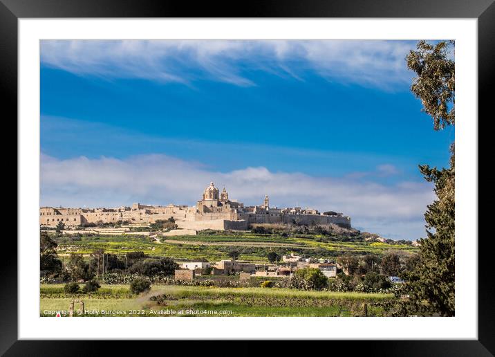 Malta's Ancient Citadel: Mdina Framed Mounted Print by Holly Burgess