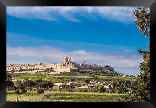 Malta's Ancient Citadel: Mdina Framed Print by Holly Burgess
