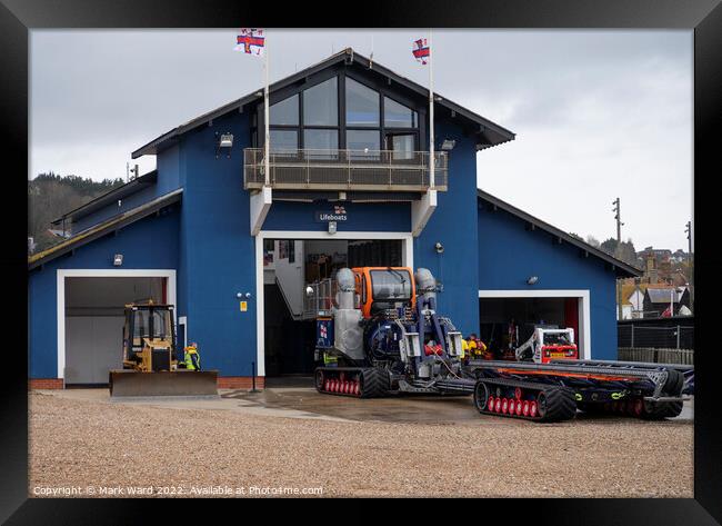 Hastings Lifeboat Station in action. Framed Print by Mark Ward