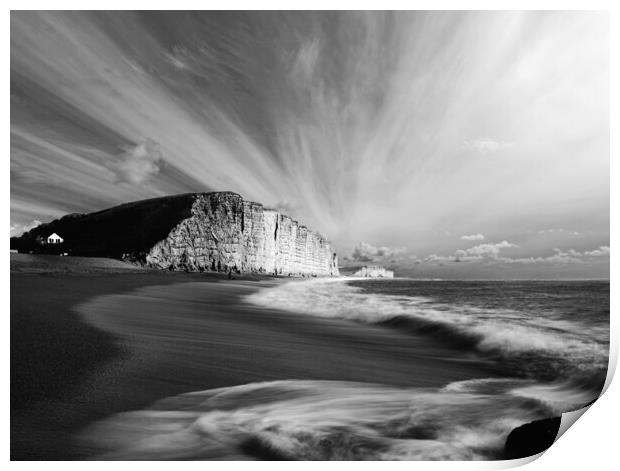 West Bay Sun and Shade - B&W Print by David Neighbour