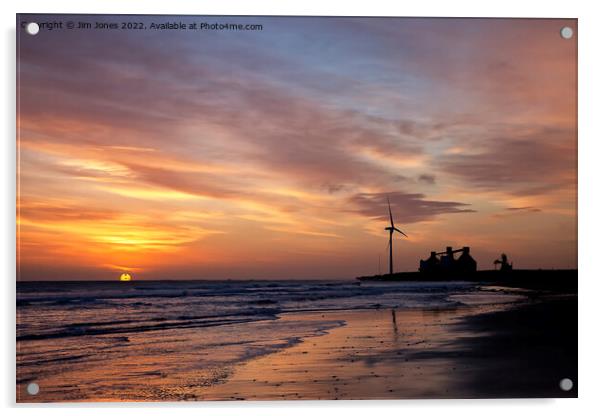 January sunrise on the beach Acrylic by Jim Jones