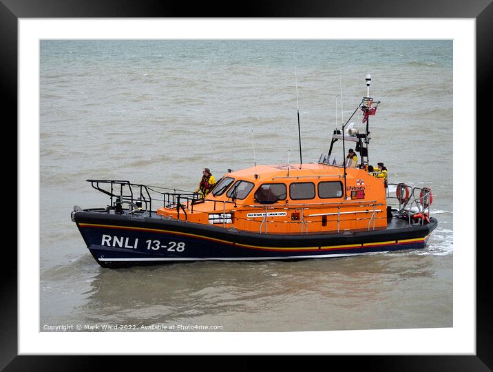 Hastings RNLI Lifeboat. Framed Mounted Print by Mark Ward