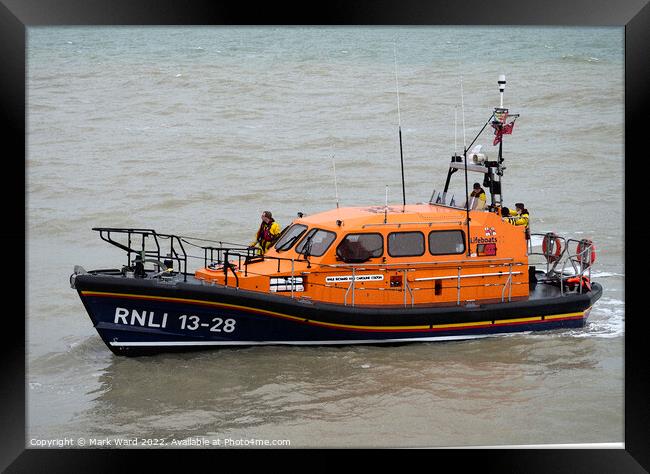 Hastings RNLI Lifeboat. Framed Print by Mark Ward