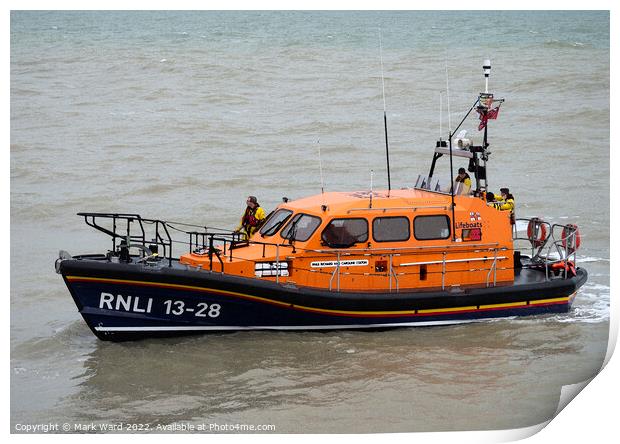 Hastings RNLI Lifeboat. Print by Mark Ward