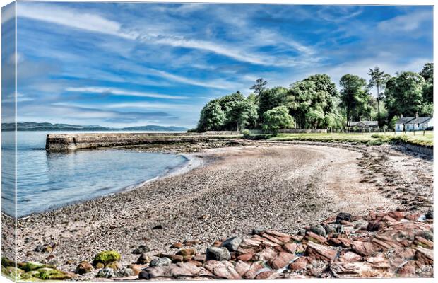 Kerrycroy Bay Bute Canvas Print by Valerie Paterson