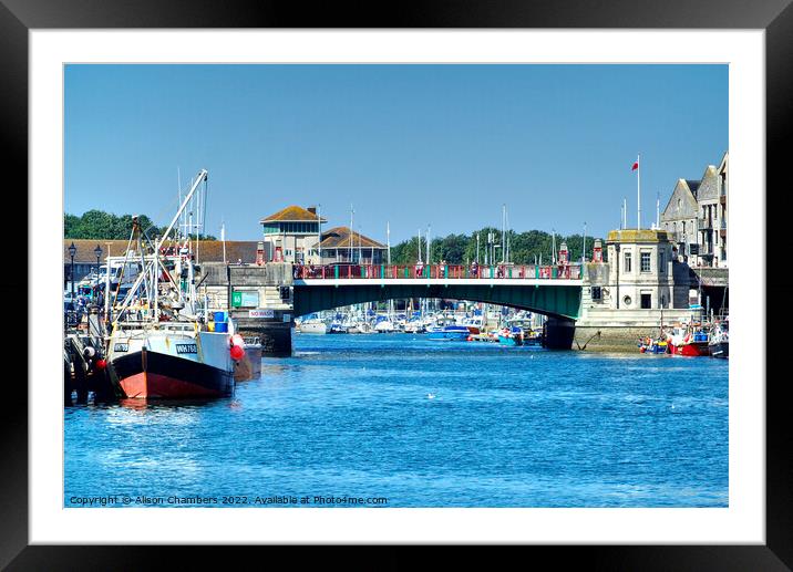 Weymouth Town Bridge Framed Mounted Print by Alison Chambers