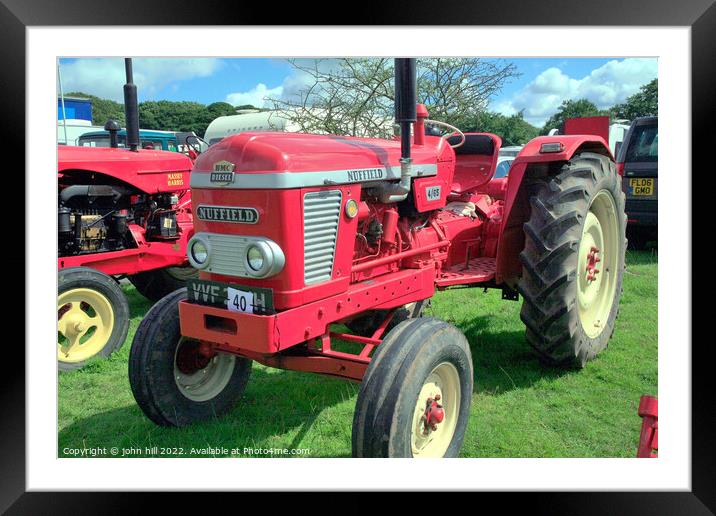 1969 Nuffield 465 Tractor. Framed Mounted Print by john hill