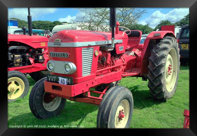 1969 Nuffield 465 Tractor. Framed Print by john hill