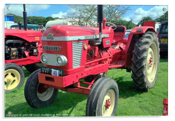 1969 Nuffield 465 Tractor. Acrylic by john hill