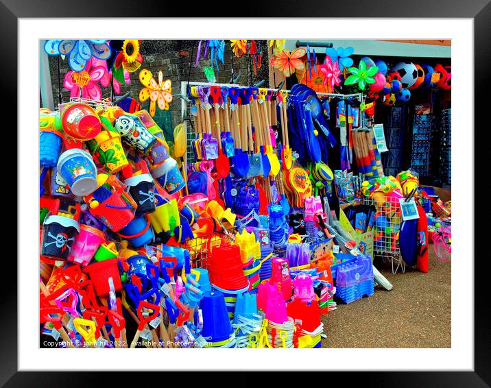 Beach goods for sale. Framed Mounted Print by john hill