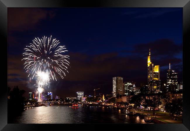 Fireworks in Frankfurt Framed Print by Thomas Schaeffer
