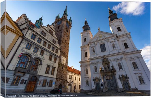 Black Tower and Church of Virgin Mary's Immaculate Canvas Print by Sergey Fedoskin