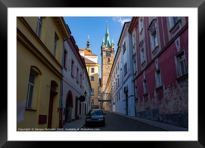 Street in downtown of Klatovy, Czechia Framed Mounted Print by Sergey Fedoskin