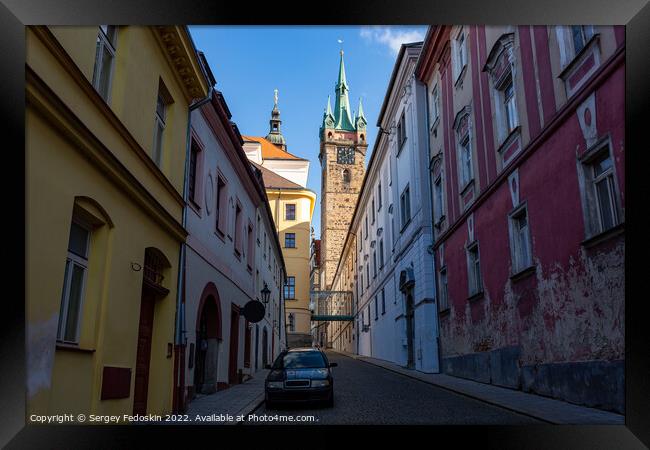 Street in downtown of Klatovy, Czechia Framed Print by Sergey Fedoskin