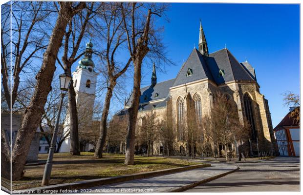 Gothic church of the Virgin Mary Visitation and Wh Canvas Print by Sergey Fedoskin