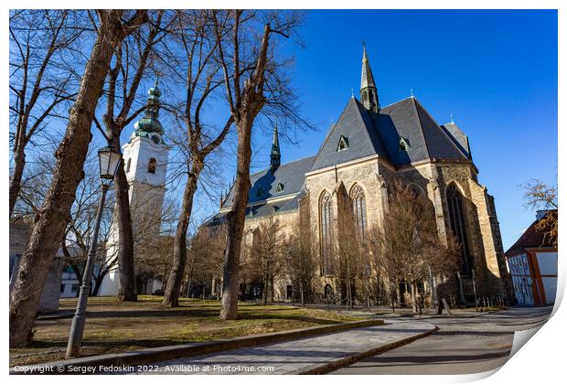 Gothic church of the Virgin Mary Visitation and Wh Print by Sergey Fedoskin