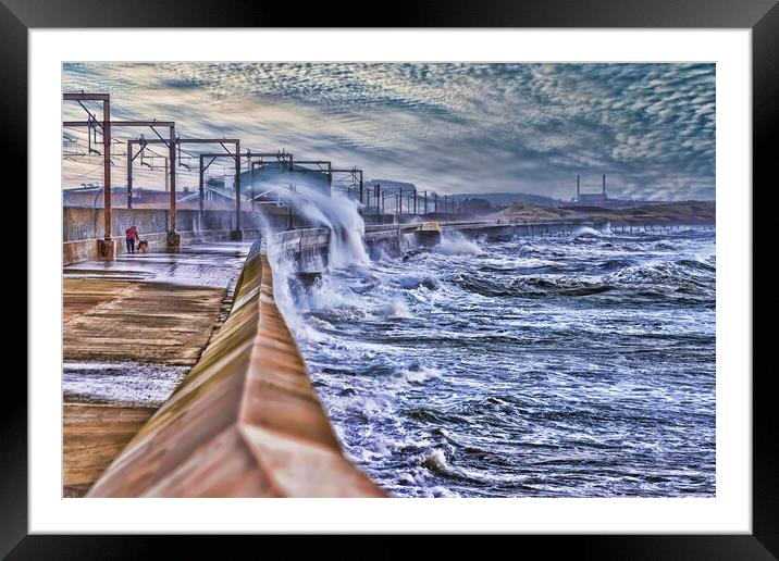 Saltcoats High Waves  Framed Mounted Print by Valerie Paterson