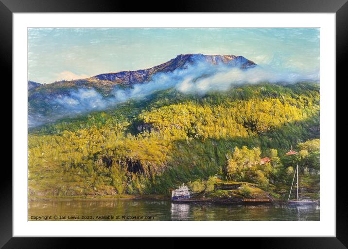 The View From Flåm Framed Mounted Print by Ian Lewis