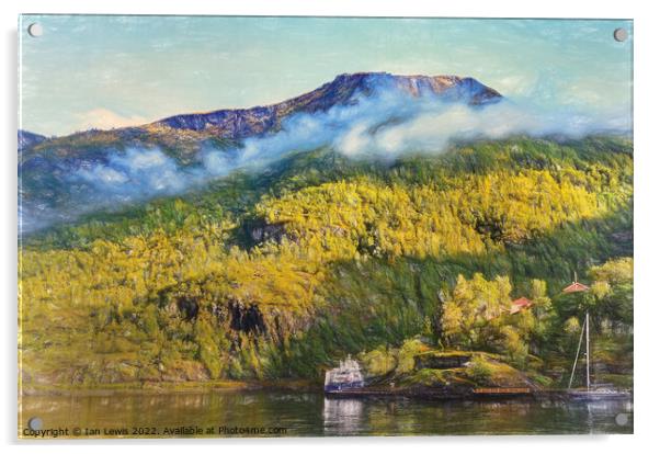 The View From Flåm Acrylic by Ian Lewis
