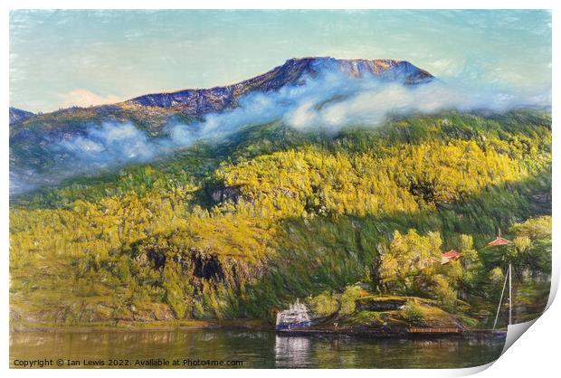 The View From Flåm Print by Ian Lewis