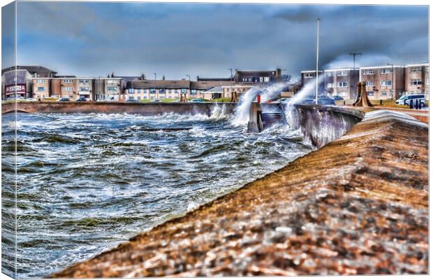 Stormy Saltcoats Canvas Print by Valerie Paterson