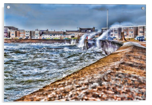Stormy Saltcoats Acrylic by Valerie Paterson
