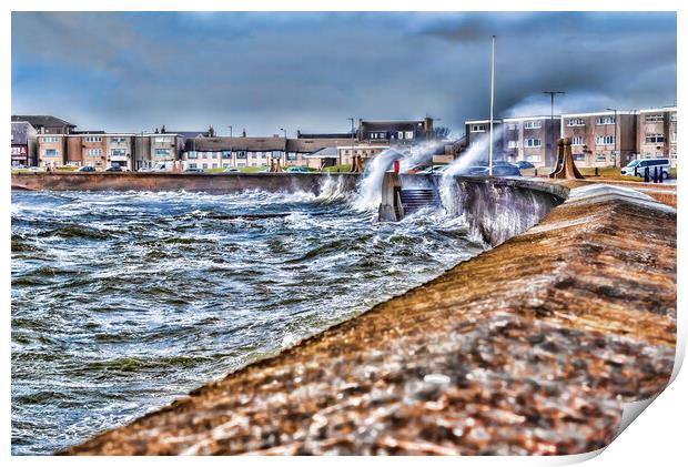 Stormy Saltcoats Print by Valerie Paterson