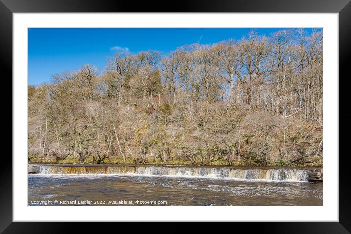 Whorlton Cascades from Downstream Framed Mounted Print by Richard Laidler