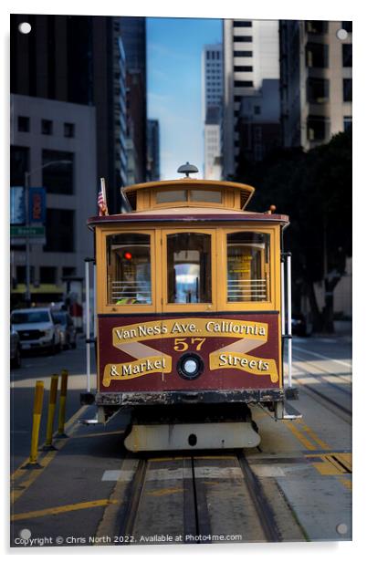Trolley bus on California Street San Francisco., USA. Acrylic by Chris North