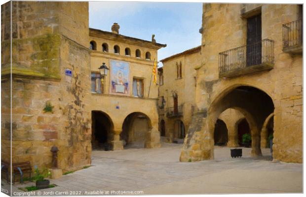Historic center of Horta de Sant Joan, Catalonia - Picturesque E Canvas Print by Jordi Carrio