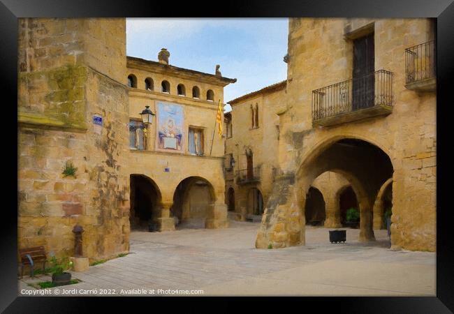 Historic center of Horta de Sant Joan, Catalonia - Picturesque E Framed Print by Jordi Carrio