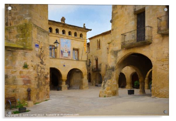 Historic center of Horta de Sant Joan, Catalonia - Picturesque E Acrylic by Jordi Carrio
