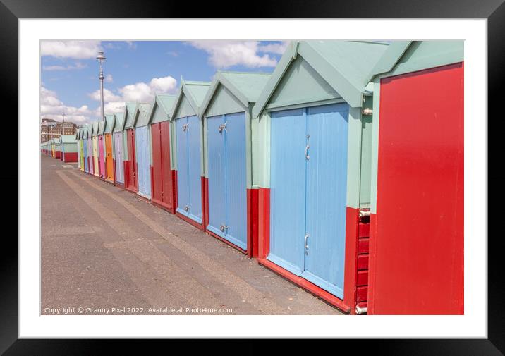 Colourful Coastal Shelter Framed Mounted Print by Margaret Ryan