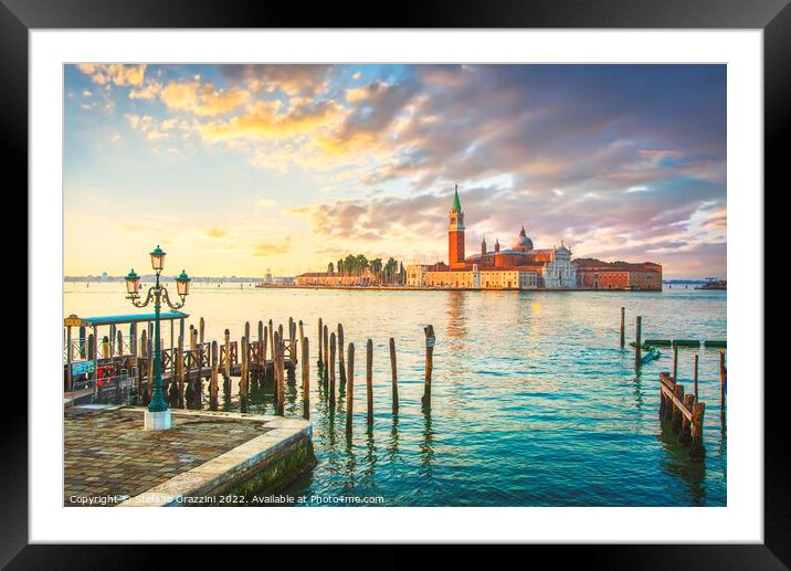 Venice, San Giorgio church in the morning Framed Mounted Print by Stefano Orazzini