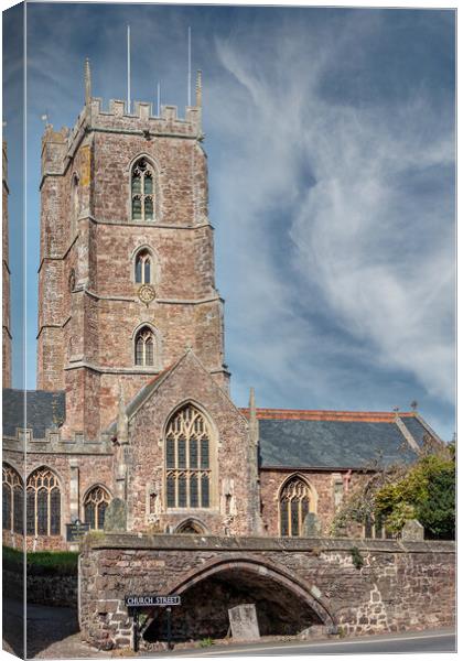 The Parish and Priory Church of St George, Dunster Canvas Print by Wendy Williams CPAGB