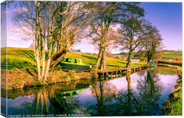 Old Boat Brecon & Monmouthshire Canal Canvas Print by Joel Woodward