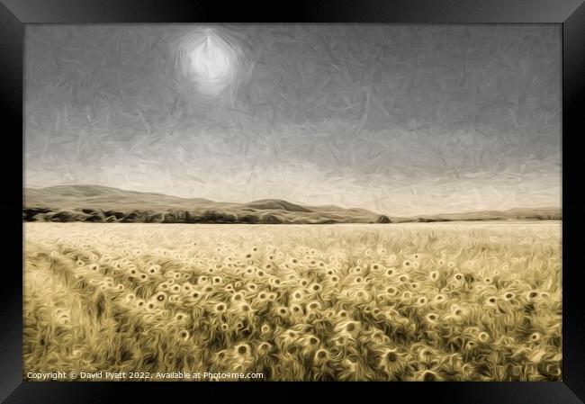 Sunflower Field Of Art Framed Print by David Pyatt