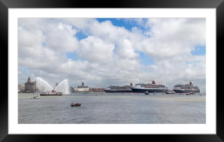 Cunard Fleet on the River Mersey Framed Mounted Print by Jason Wells
