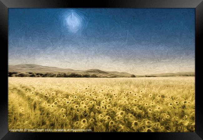 Sunflower Fields Of Art Framed Print by David Pyatt