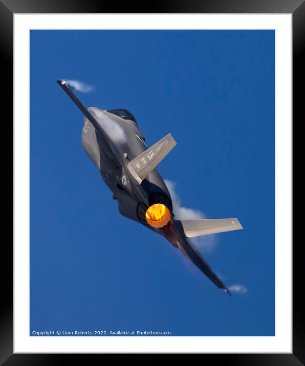 USAF Lockheed Martin Lightning ll F35A Unrestricted Departure  Framed Mounted Print by Liam Roberts