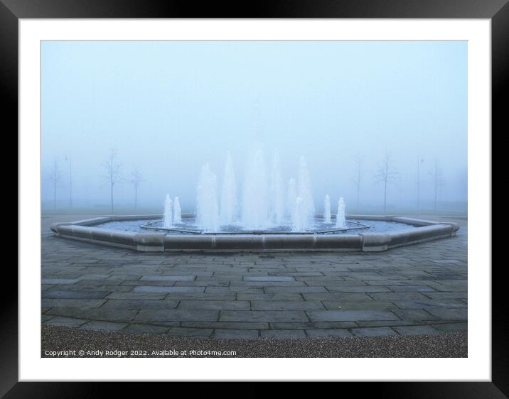 Foggy Fountain Framed Mounted Print by Andy Rodger