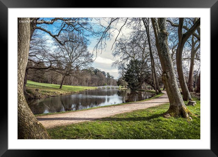 Garden and Lake walk Framed Mounted Print by Kevin White