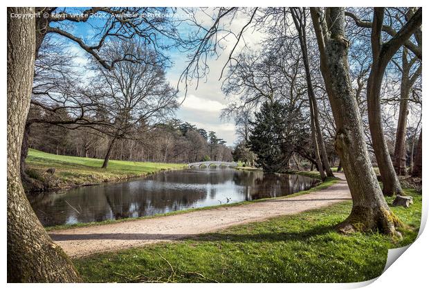 Garden and Lake walk Print by Kevin White