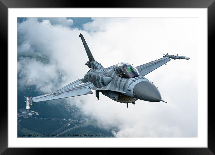 Polish Air Force F-16 Framed Mounted Print by Kris Christiaens