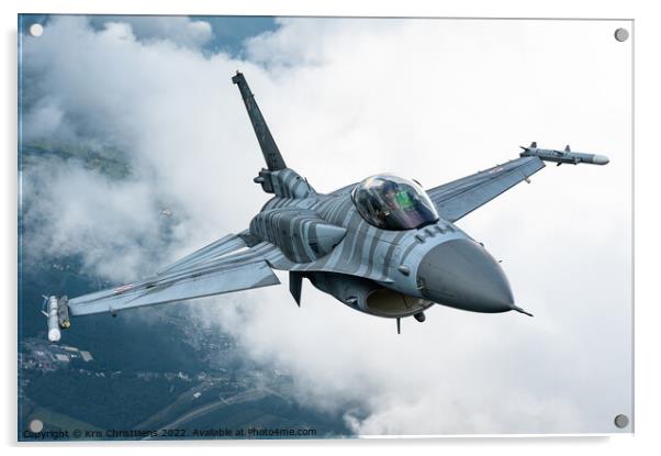 Polish Air Force F-16 Acrylic by Kris Christiaens